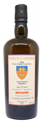 VIEUX CASIMIR - 5 ans - Millésime 2016 - Single Cask Finish Caroni #CARCA-10 - Bottled 2021 - 47.50%