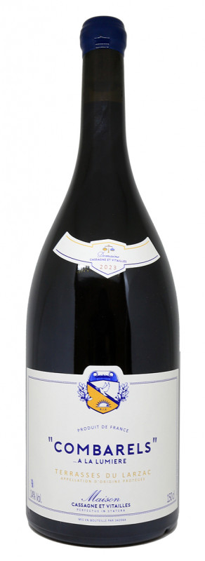 Bouteille Domaine Cassagne et Vitailles Combarels &agrave; la Lumi&egrave;re 2023, vin rouge biodynamique &eacute;lev&eacute; en barriques Chassin et &oelig;ufs b&eacute;ton, terroir de Montpeyroux, Languedoc, magnum