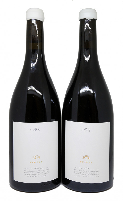 Coffret Domaine Cassagne et Vitailles Pesoul & Pendut 2020, vin rouge biodynamique Syrah Grenache Carignan, mill&eacute;sime rare Montpeyroux, Terrasses du Larzac