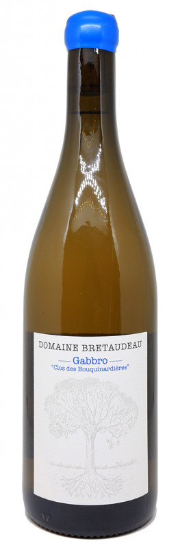 bouteille de vin blanc, J&eacute;r&ocirc;me Bretaudeau, Clos des Bouquinardi&egrave;res 2023, vignoble Pays Nantais, terroir sableux, gabbro