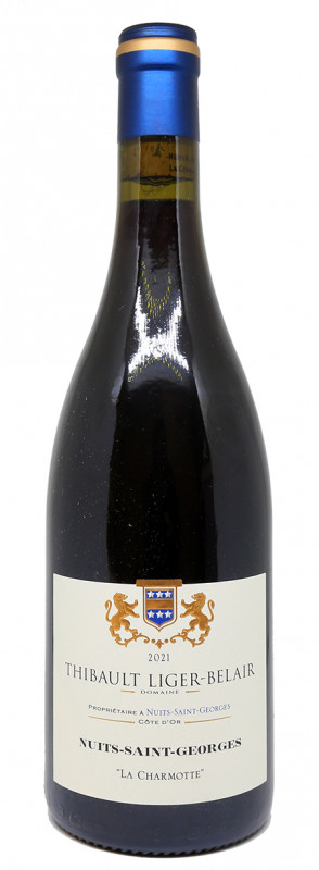 bouteille de vin rouge, Nuits-Saint-Georges La Charmotte, Domaine Thibault Liger-Belair, mill&eacute;sime 2021, Bourgogne, Pinot Noir, vin de terroir, vin bio