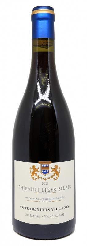 bouteille de vin rouge, C&ocirc;te de Nuits-Villages, Domaine Thibault Liger-Belair, mill&eacute;sime 2021, Pinot Noir, vieilles vignes, Bourgogne