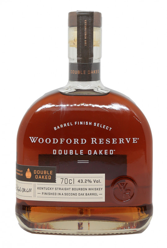 bouteille de bourbon, &eacute;tiquette Woodford Reserve Double Oaked, f&ucirc;t de ch&ecirc;ne, Kentucky, whisky am&eacute;ricain