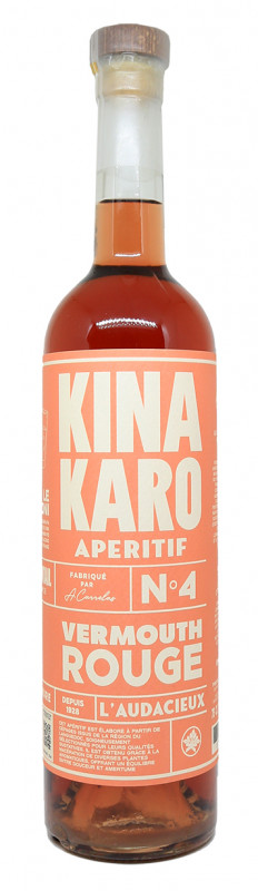 bouteille de Kina Karo vermouth rouge, spiritueux naturel, herbes aromatiques, liqueur fran&ccedil;aise, plantes mac&eacute;r&eacute;es, cocktail Americano