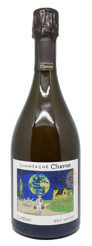 bouteille de champagne, Champagne Chavost, Eur&ecirc;ka Brut Nature, champagne sans dosage, Chardonnay, Meunier