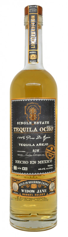 Bouteille Tequila Ocho A&ntilde;ejo, &eacute;dition Widow Jane Barrel Select, 48%, f&ucirc;t de bourbon, agave El Nacimiento, tequila haut de gamme, tequila mexicaine premium