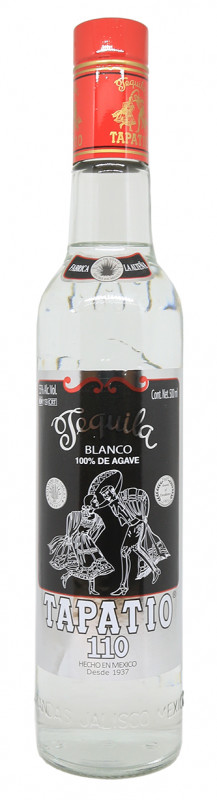 Bouteille Tapatio Tequila Blanco 110 Proof, 55% ABV, distillerie La Alte&ntilde;a, agave bleu Weber, tequila artisanale mexicaine, m&eacute;thode traditionnelle, Highlands Jalisco