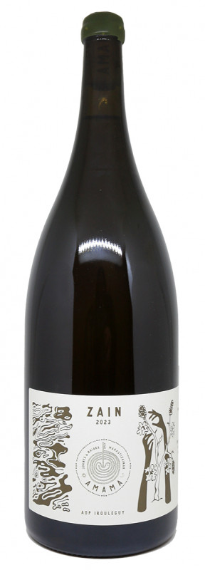 Zain 2023, magnum de vin blanc, Domaine Amama Etxaldea, vin naturel, vin bio, Iroul&eacute;guy, Pays Basque, Gros Manseng, Petit Manseng, bouteille magnum
