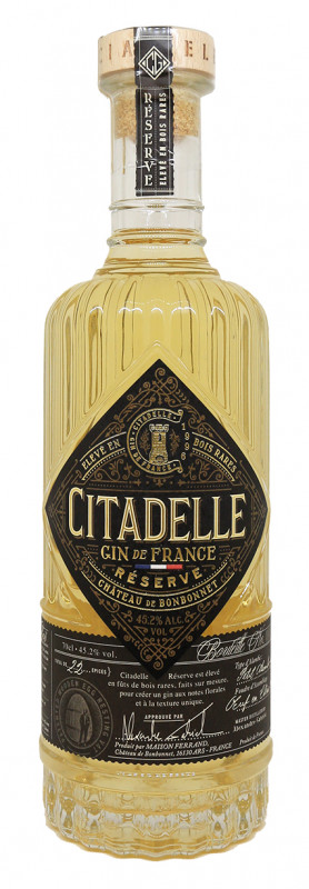 bouteille de gin Citadelle R&eacute;serve,&nbsp;bouteille de gin premium, gin bois&eacute;, gin vieilli en f&ucirc;t
