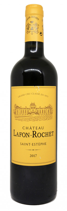 bouteille de vin rouge, Ch&acirc;teau Lafon-Rochet 2017, &eacute;tiquette jaune