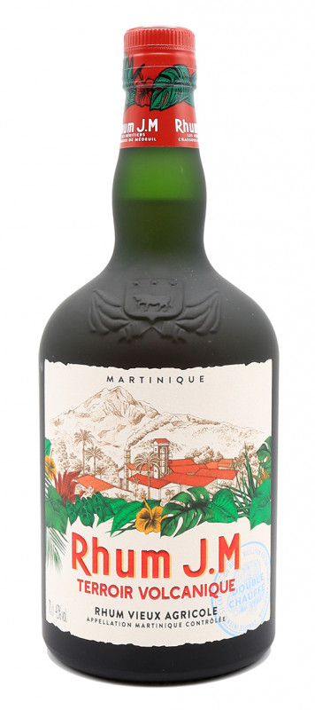 Bouteille de RHUM JM Terroir Volcanique 43%, rhum vieux de Martinique, terroir volcanique, finition en f&ucirc;ts de ch&ecirc;ne am&eacute;ricain, distillerie JM, Montagne Pel&eacute;e