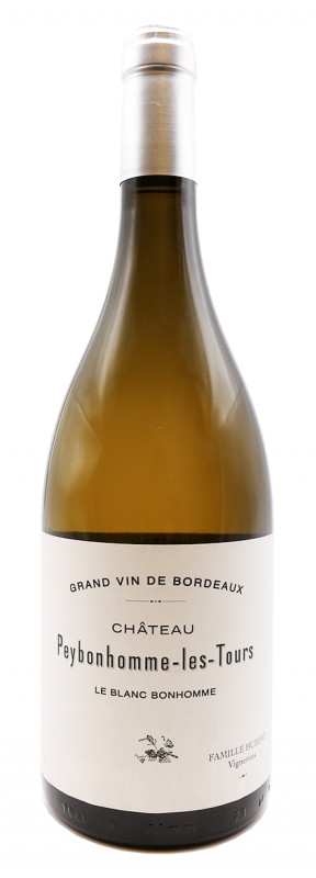 bouteille de vin blanc, Ch&acirc;teau Peybonhomme Les Tours, Le Blanc Bonhomme 2024, vin biodynamique, Blaye C&ocirc;te de Bordeaux