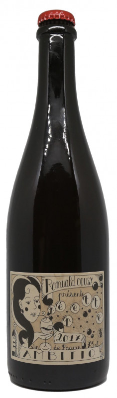 AMBITIO - Romuald Cousy - PET NAT Pepette - Biodynamie 2017 Romuald Cousy est un tout jeune vigneron pass&eacute; par le Ch&acirc;teau Barouillet. Originaire des C&ocirc;tes de Duras, il vient d'y cr&eacute;er son domaine de 4 hectares. Travaillant en biodynamie, rejetant tout intrant hormis de faibles doses de soufre quand c'est n&eacute;cessaire, il apporte un vent nouveau dans l'appellation. P&eacute;pette est un p&eacute;t-nat de cabernet-sauvignon absolument d&eacute;licieux. Super fruit, fra&icirc;cheur, &eacute;quilibre, &ccedil;a se boit tout seul! Un vrai r&eacute;gal!